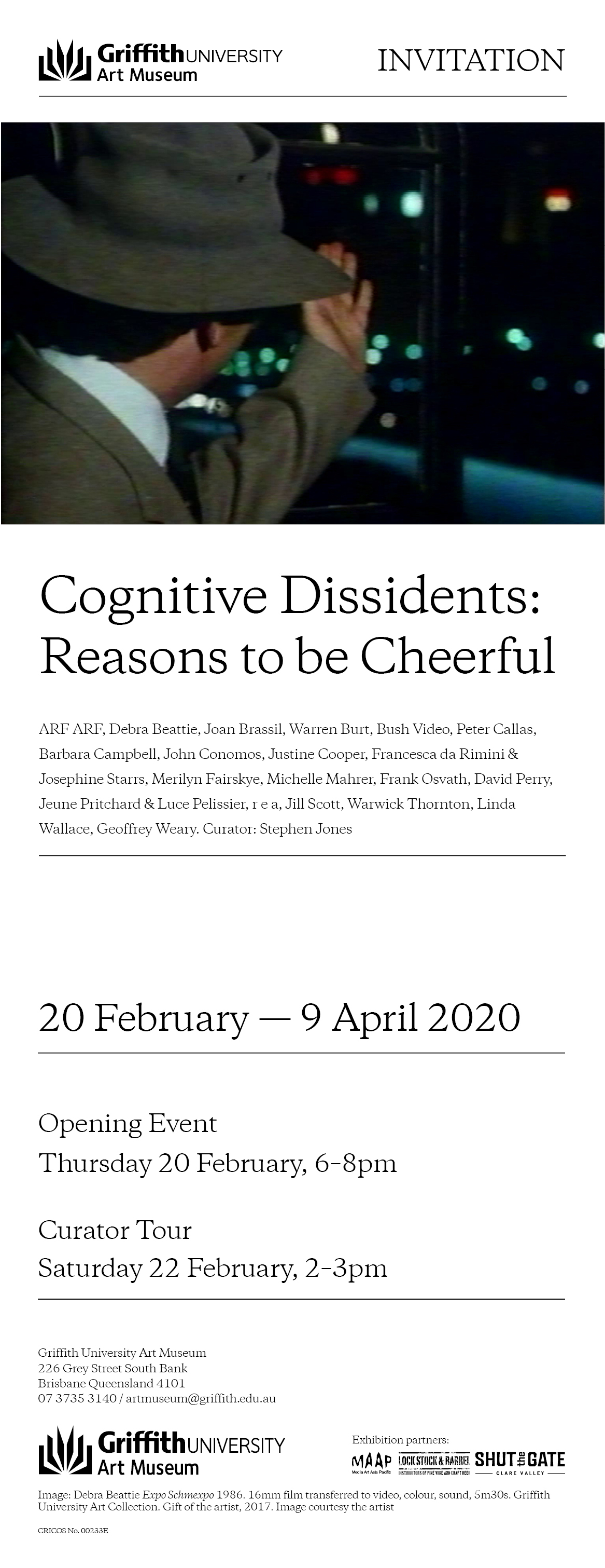 Opening Event - Cognitive Dissidents: Reasons to be Cheerful