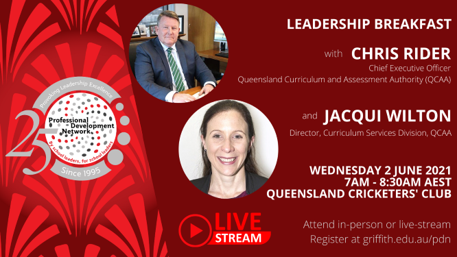 Leadership Breakfast with Chris Rider and Jacqui Wilton, Queensland Curriculum and Assessment Authority