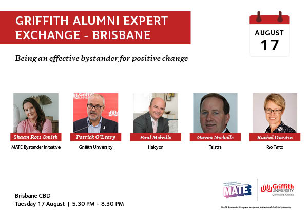 Griffith Alumni Expert Exchange - Being an effective bystander for positive change 