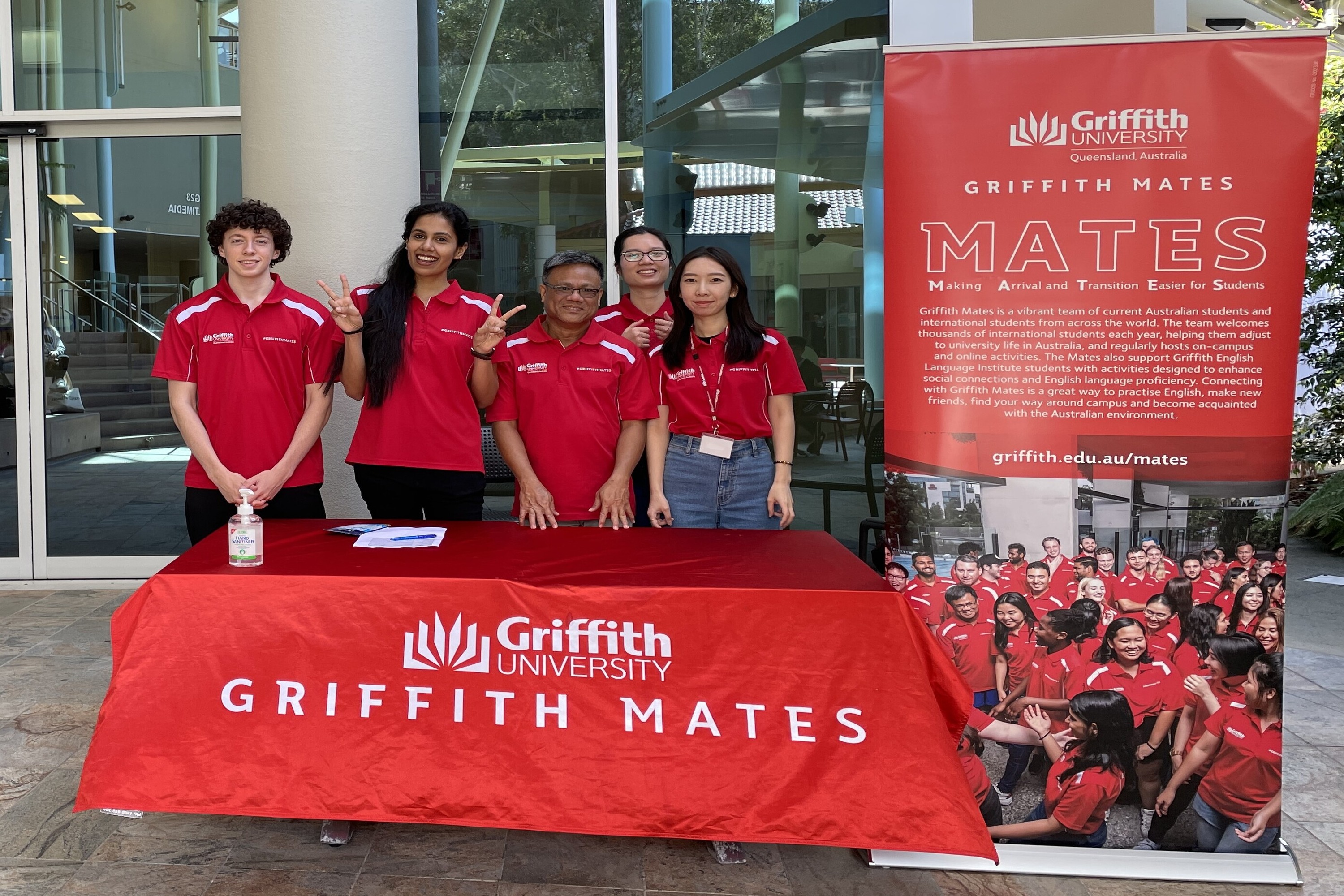 Griffith Mates Welcome Booth at GU Info Hub